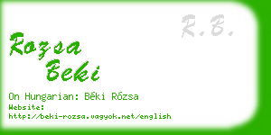 rozsa beki business card