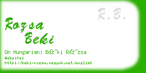 rozsa beki business card